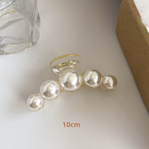 Korean cross pearl hair clip on the back of the head, elegant temperament, large hair shark hair clip, headwear for women
