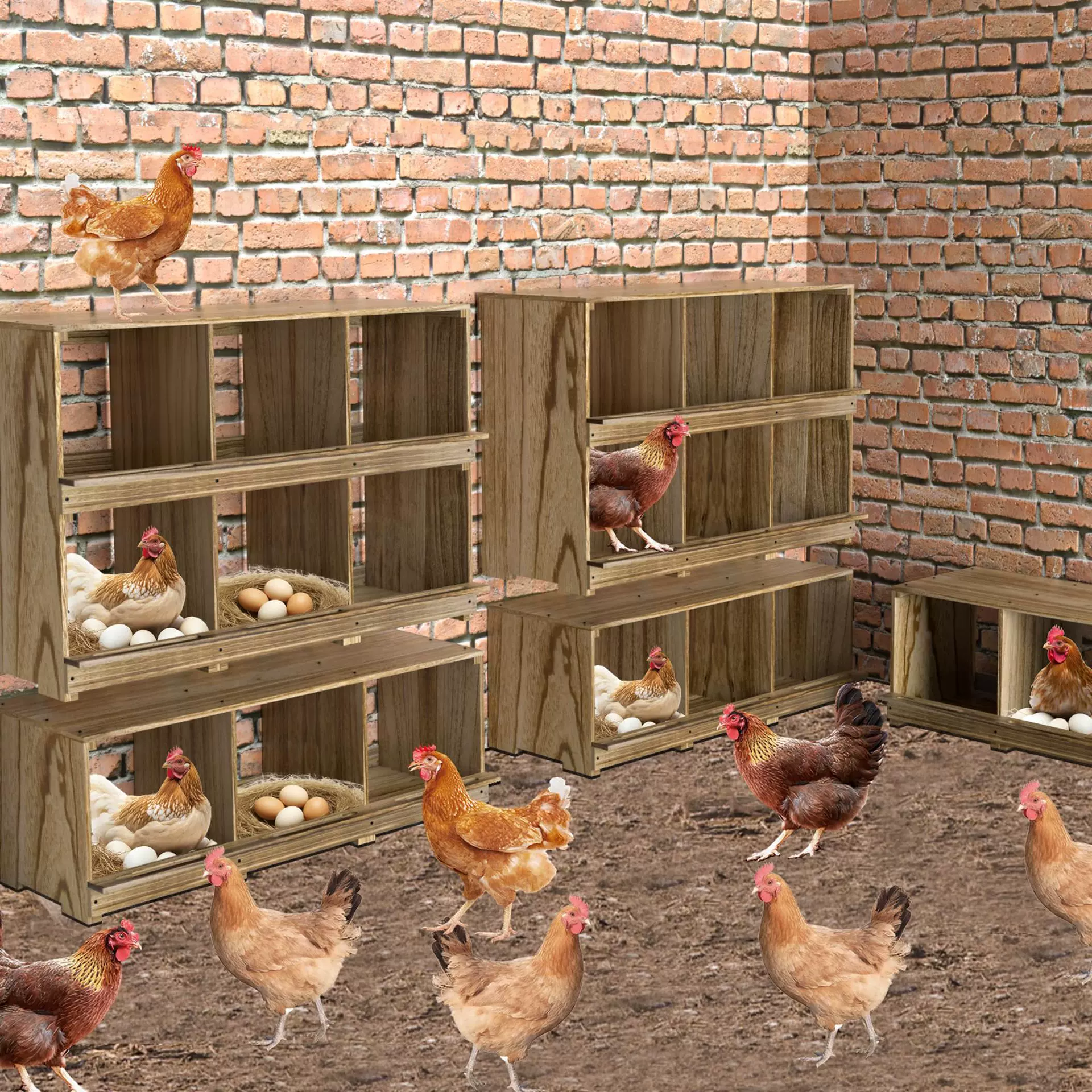 木质家禽下蛋母鸡窝饲养宠物鸡鸡窝木制鸡巢盒母鸡鸭子下蛋木箱