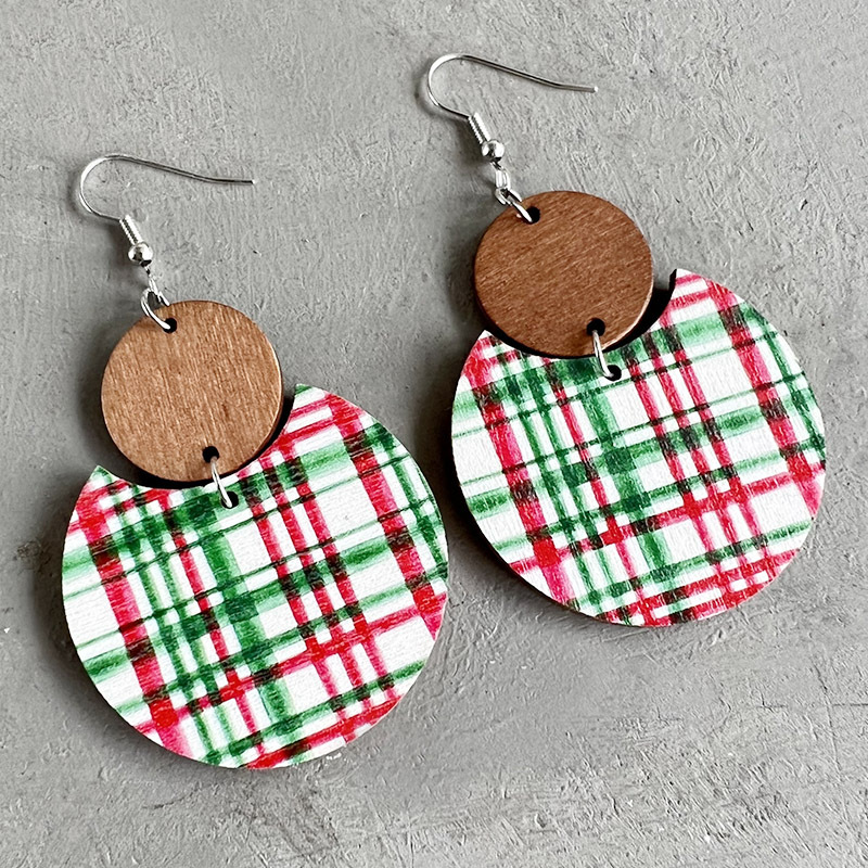 Fashion Snowflake Wood Handmade Christmas Women's Earrings 1 Pair display picture 4