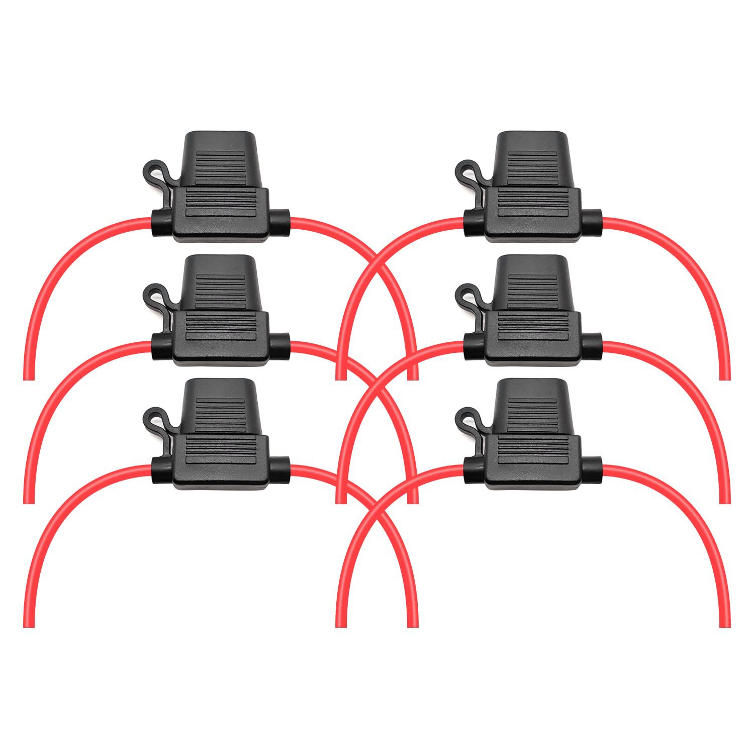 跨境批发 6PCS袋装 14AWG/内联插片式保险丝汽车电路防水支架套件