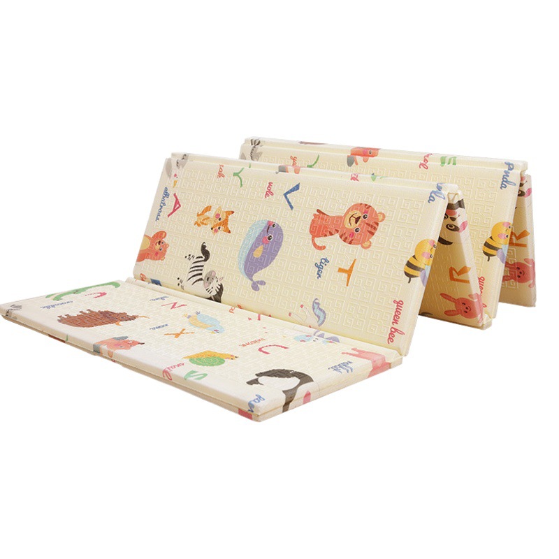 En stock al por mayor estera de escalada para niños xpe material plegable de doble cara patrón de dibujos animados sala de estar juego estera de rastreo