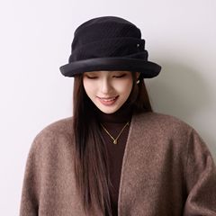 新款秋冬卷边渔夫帽女出游灯芯绒保暖盆帽小众高级感气质百搭帽子
