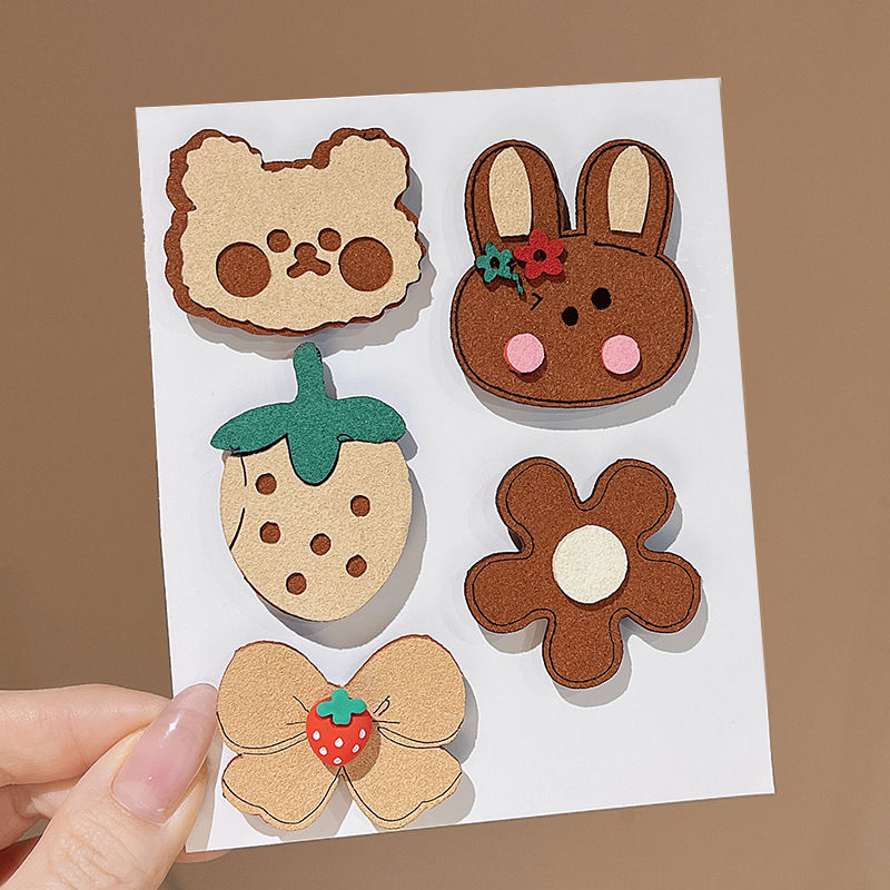 Círculos animados Velcro para niños acabado de cabello roto artefacto femenino lateral cabello roto fruzado clip de cabello no daña cabeza de cabello