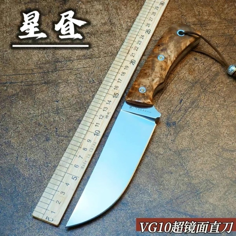 新型のカノキVG10鋼の屋外の高硬度の多機能の荒野は一体の竜骨の鋭利な身のまっすぐな刀を求めます。|undefined