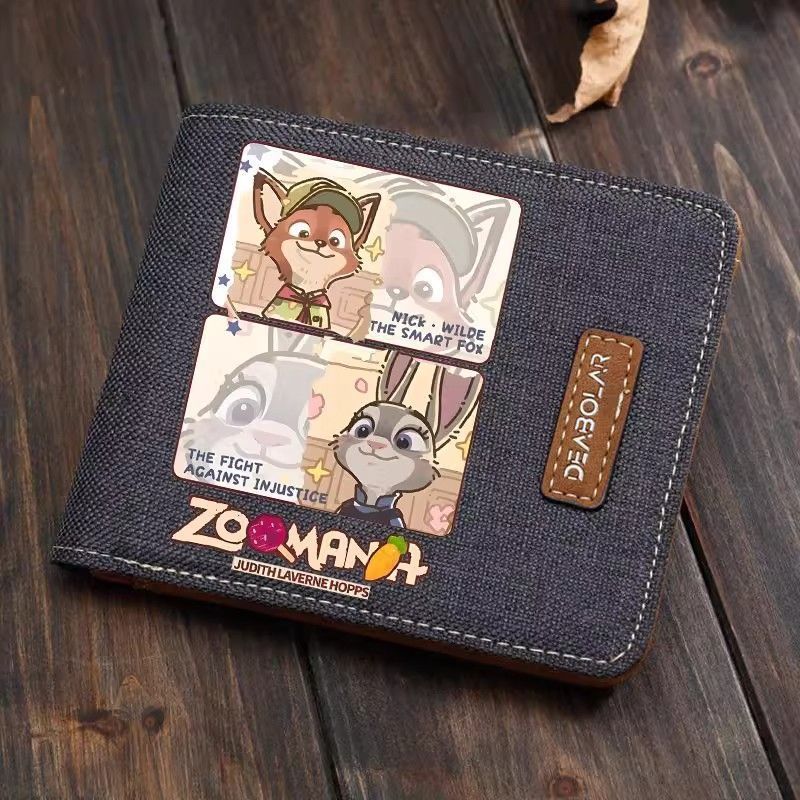 Cute cartoon rabbit police officer fan-made wallet, anime style, unisex wallet, student wallet, card holder, short style, Instagram style.