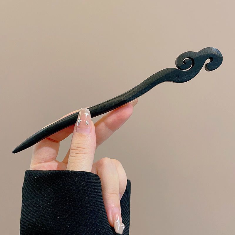 Pinzas de cabello de madera para mujeres nuevos pinzas de estilo chino de alto nivel diarios vestido de caballo de viaje antiguo sándalo bandeja de cabello pinzas de cabello tocado