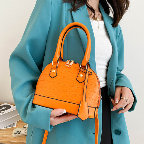 European and American retro stone pattern foreign style shell bag  new summer niche design texture single shoulder crossbody women's bag