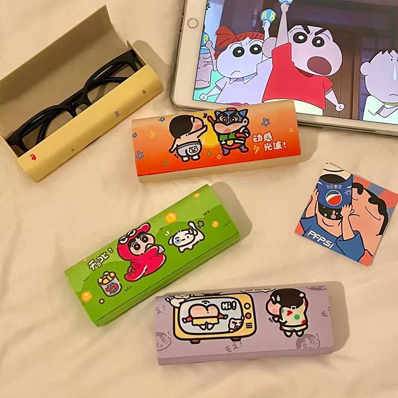 Crayon Shin-new Glasses Case Compression-resistant Cute Student Cartoon Portable Proximity Glasses Case High-value High-level Sense