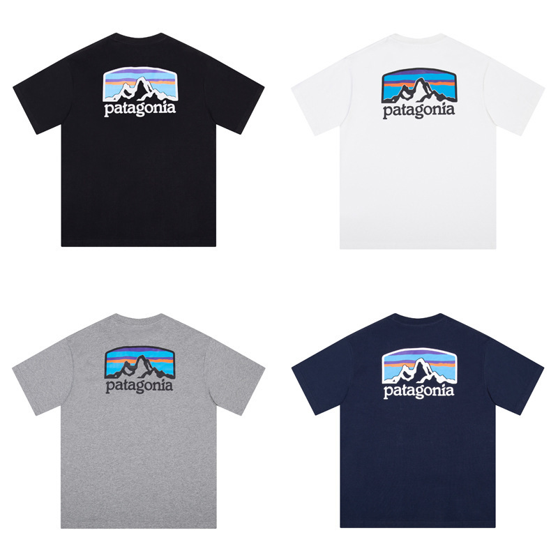 26 Cross-Border Patagoni Patagonia Mountain Peak Printed Short-Sleeved Casual Loose Outdoor Round Neck T-Shirt for Men 26 Cross-Border Patagoni Patagonia Mountain Peak Printed Short-Sleeved Casual Loose Outdoor Round Neck T-Shirt for Men