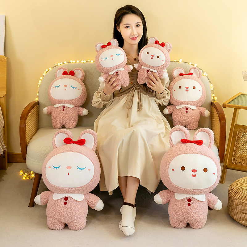 新款樱花兔子毛绒玩具抱枕可爱兔子公仔玩偶儿童娃娃生日礼物批发