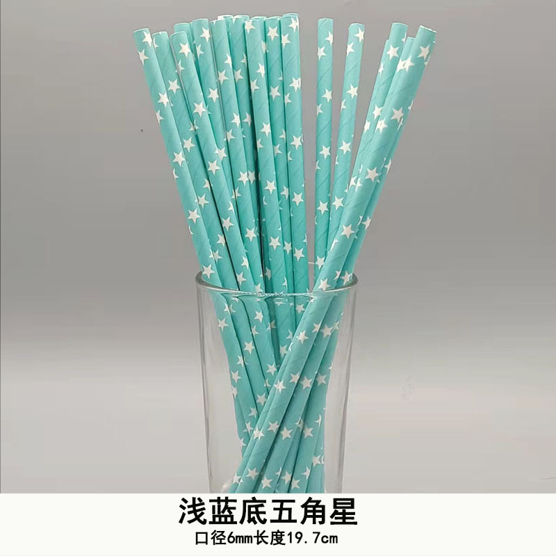 Gran cantidad en stock paja de papel desechable al por mayor paja de papel degradable paja de estrella de cinco puntas