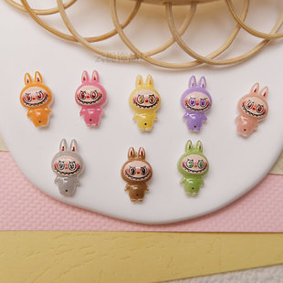 New Kidsren's Cartoon Labubu Nail Art Jewelry Internet Celebrity Resin Accessories DIY Hairpin Earrings Nail Accessories