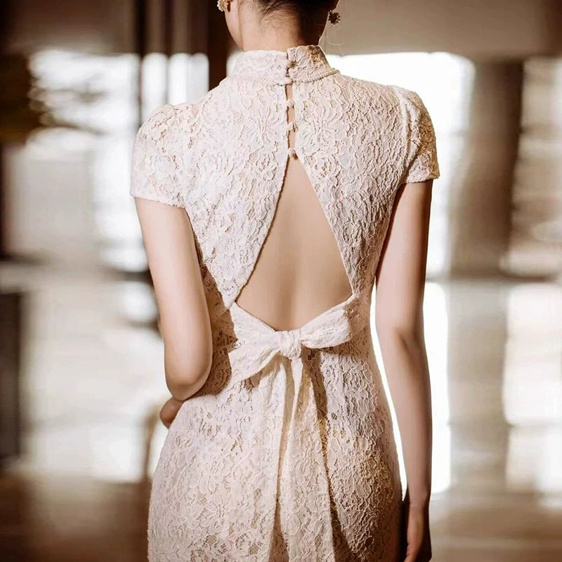 Белое свадебное платье, кружевной цинтань cheongsam?