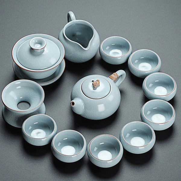 ZH-595 Ru Kiln Hometown of the Grandless Pot 12 pieces