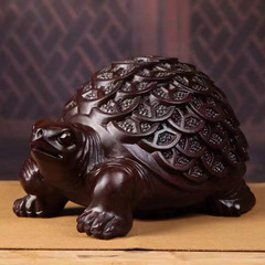 Black Rosewood Carved Money Turtle Car Model Purple Sandalwood Green Sandalwood Wealth Overflows Wooden Turtle Antique Hand Held Decor Piece for Playing