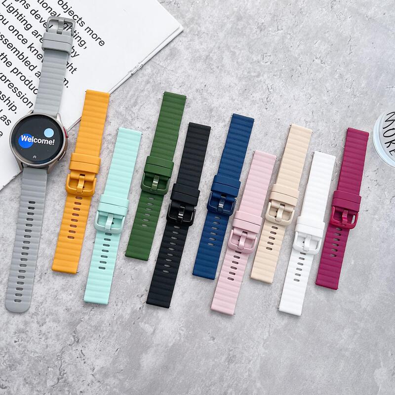 Wave Stripesd Silicone Suitable for Huawei Gt5 Watch Gt4 Genuine Leather Watch5Pro Smart Gt3 Men's and Women's Sports