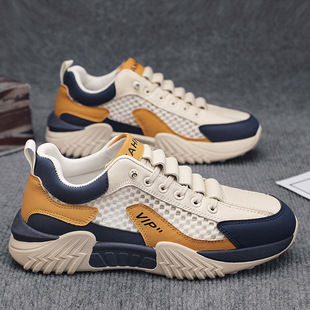 Para Shoes Men's 2025 New Spring and Summer Mesh Breathable Ice Silk Shoes Men's Thick-Soled Non-Slip Sports and Leisure Shoes