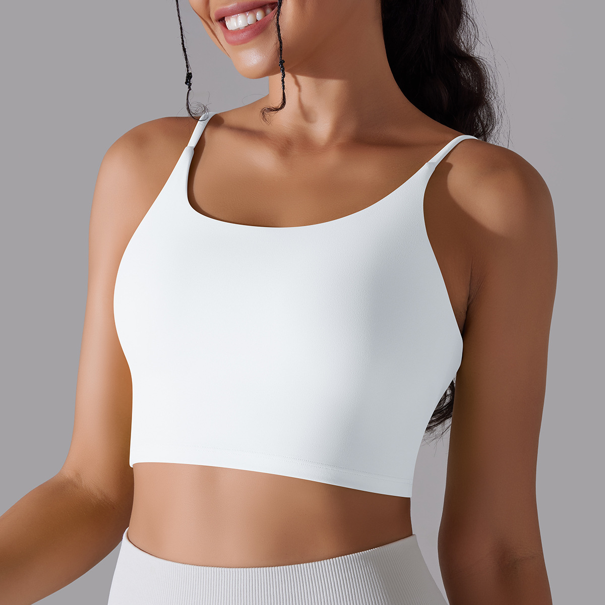 Simple Style Solid Color Nylon Cotton Blend U Neck Active Tops Vest display picture 25
