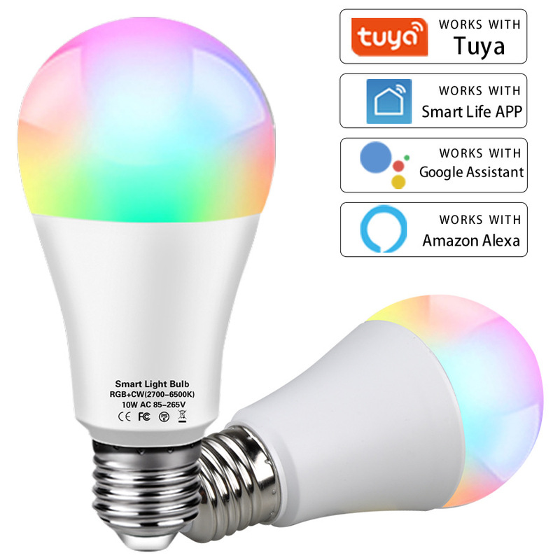 Graffiti tuya smart LED bulb RGB color dimming palette Google Amazon Alexa voice control light