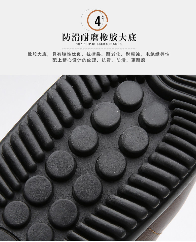 Giày lười nam da bò thoáng khí đế mềm chống trượt, gót thấp 1–3 cm — 606 màu nâu, 606 màu đen chi tiết 11