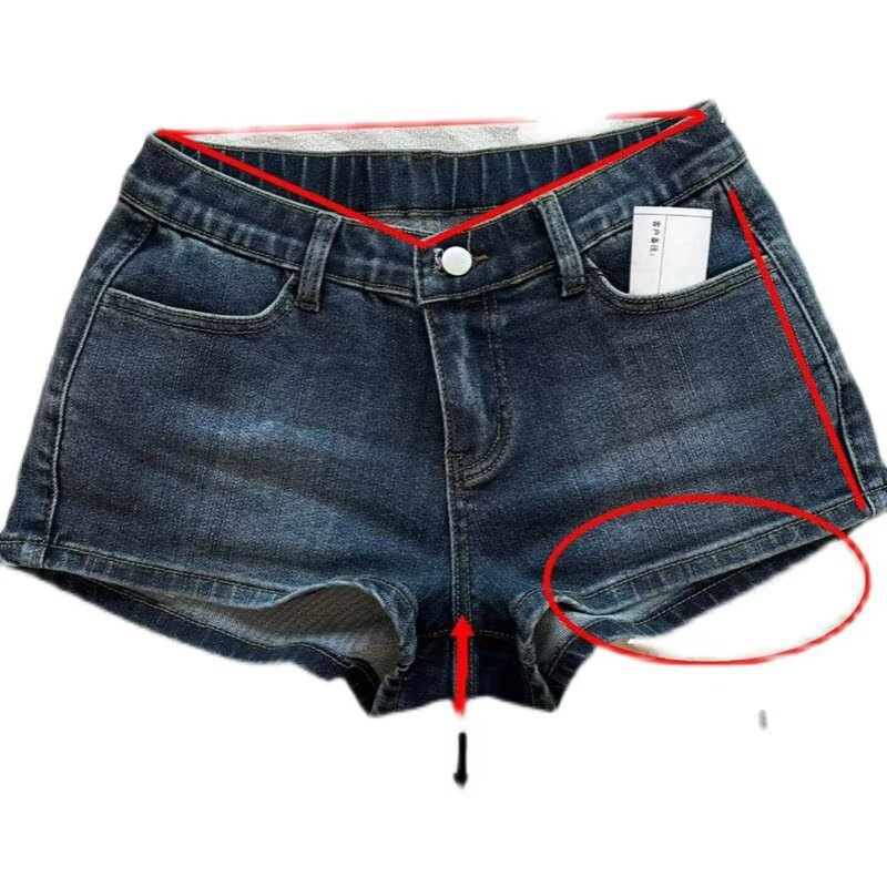 Trade Summer Sweet Hottie Low-Waist Denim Shorts Women's Tight Slimming Sexy Hip-Hugging Hot Pants European Goods Aliexpress
