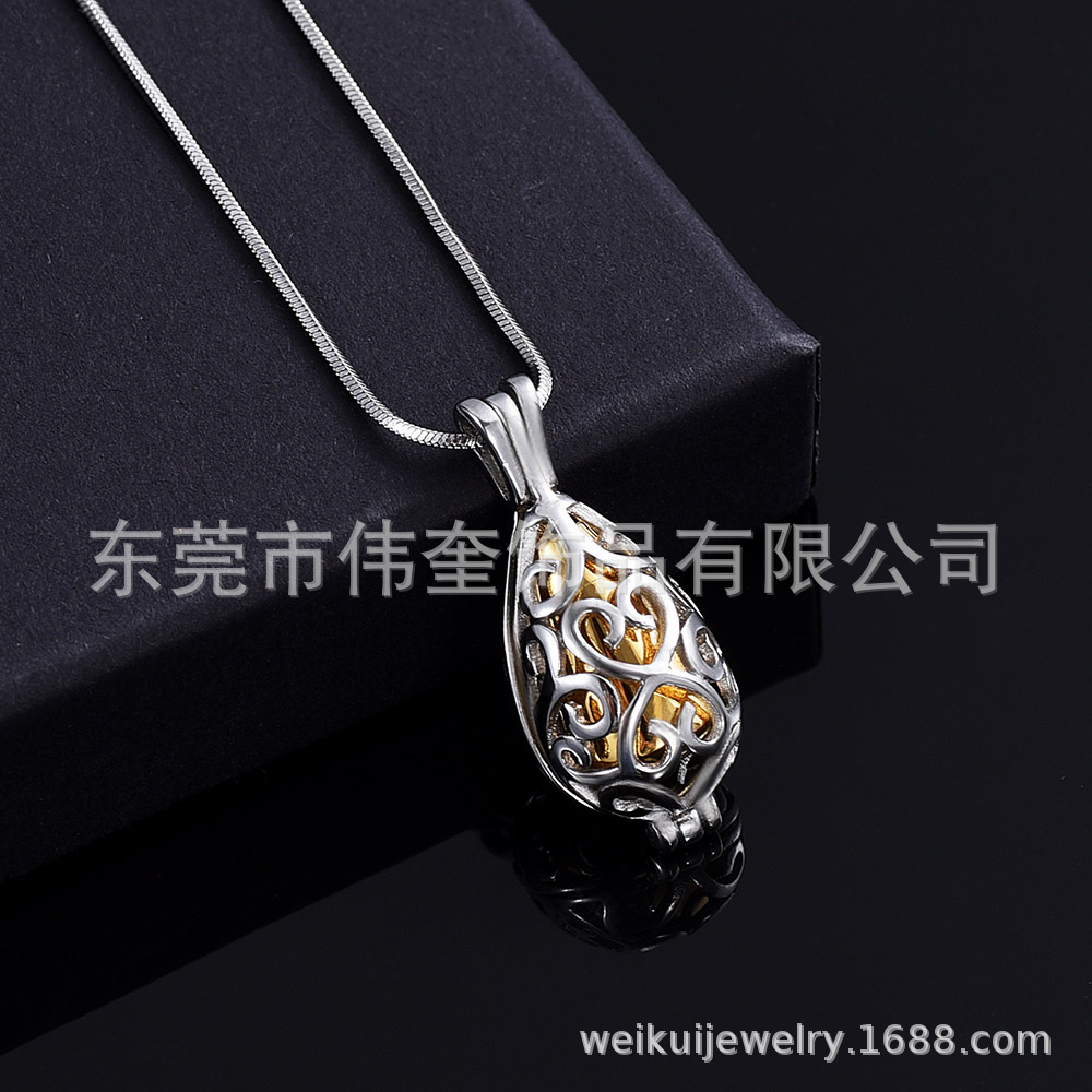 Comercio exterior de la joyería al por mayor de Europa y América de Loto puede abrir mascota cinerario ataúd de acero de titanio colgante collar conmemorativo en stock al por mayor