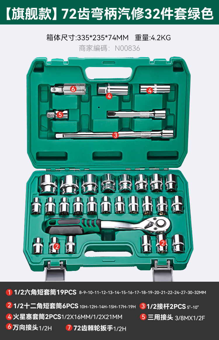 Juego completo de herramientas de reparación de automóviles Niuxiang, celebridad de Internet, juego completo universal, juego volador grande, mediano y pequeño, herramientas de reparación de automóviles