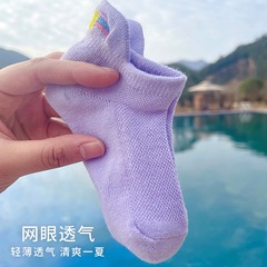 2024春夏薄款吸汗透氣網眼襪夏季卡通刺繡短襪女童襪子寶寶襪批發