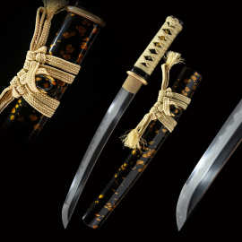 跨境批发日本刀胁差短刀居合刀手工T10钢一体防身户外小刀未开刃