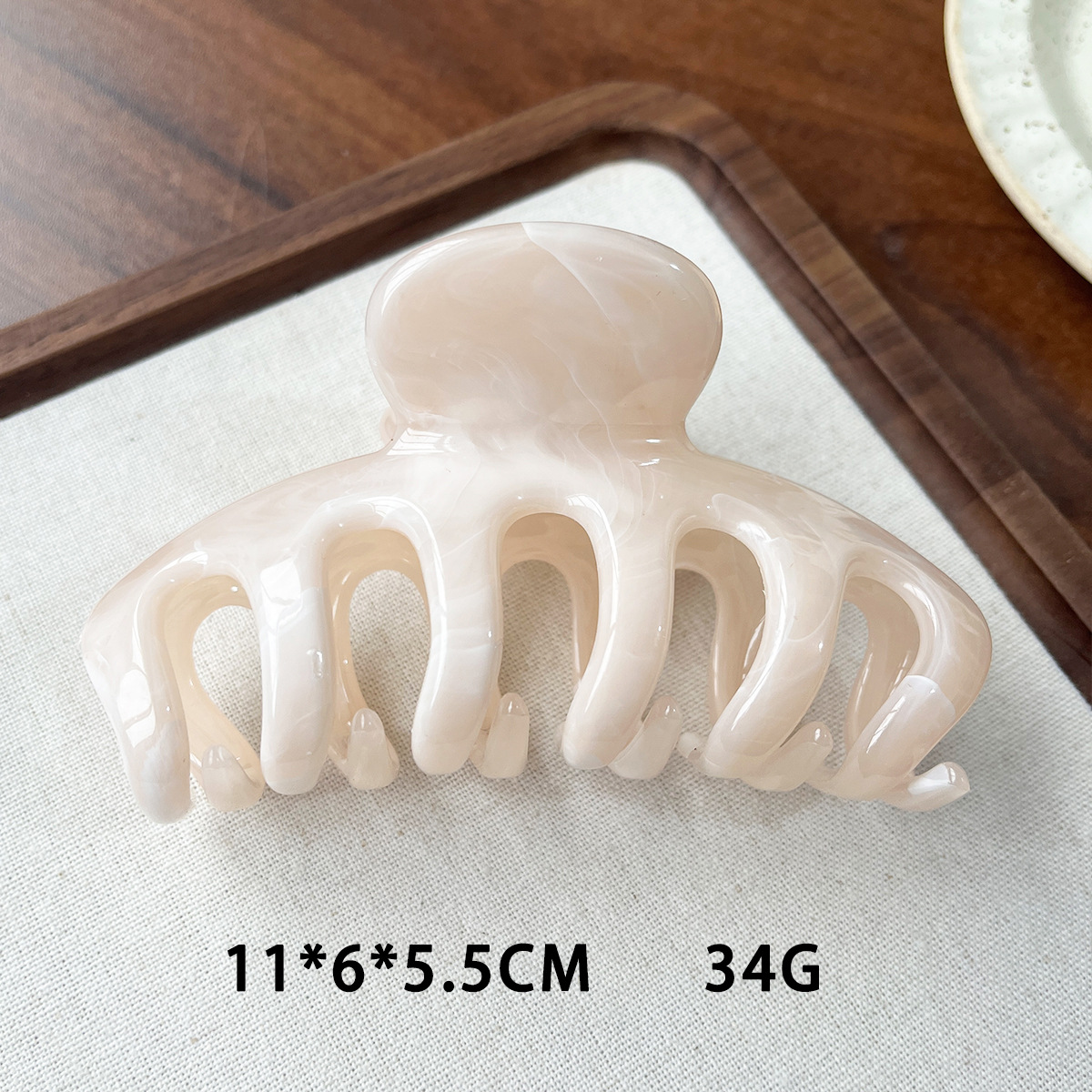 Clip de calabaza de plástico grande para cabello de mujer, clip de cabello de tiburón, joyas para cabello