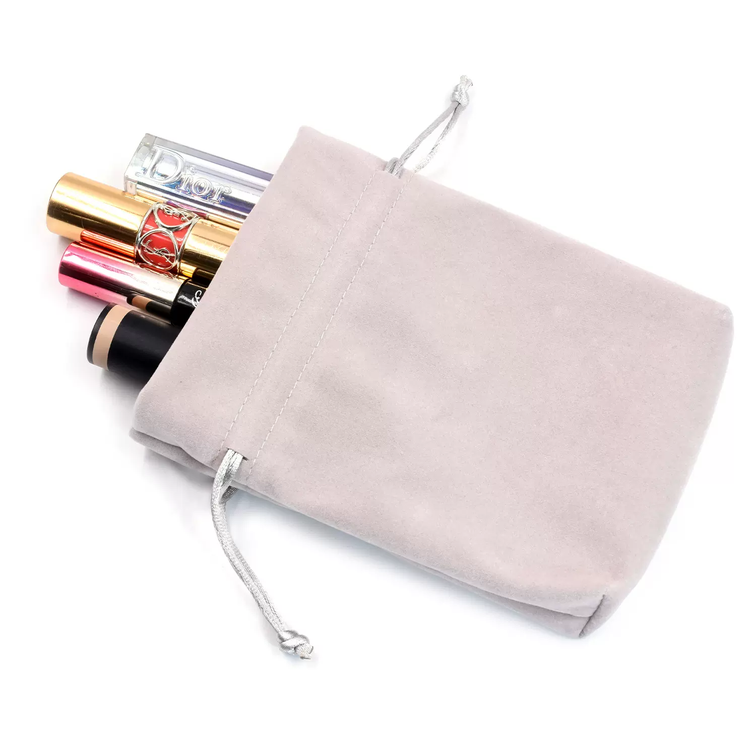 新珠宝首饰方底袋植绒化妆品收纳束口袋礼品促销小布袋可印logo