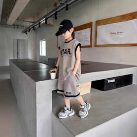 男童夏装篮球服批发新款中大童痞帅男孩背心五分裤韩版运动两件套