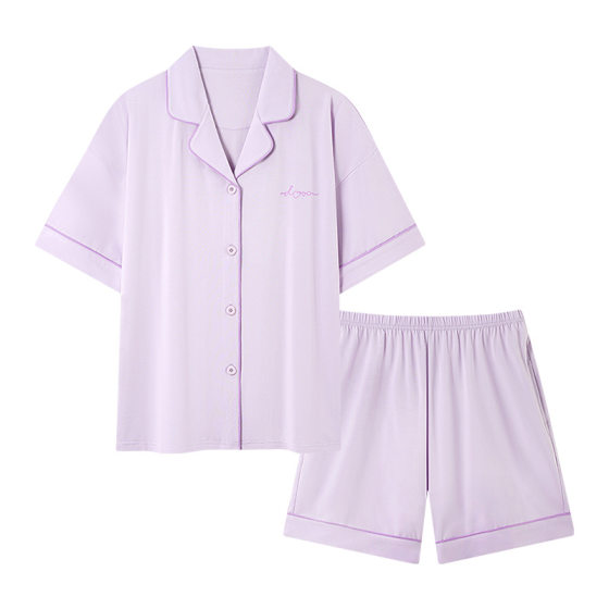2025 New Summer Pajamas for Women Modal Cotton Cool Short-Sleeved Shorts Summer Lapel Cardigan Thin Home Clothes