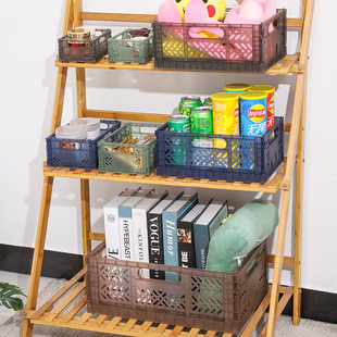 Plastic folding storage basket, stationery, table storage box, storage system