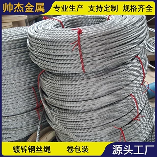 专业生产 镀锌钢丝绳 多种规格 出口卷包装 长度定制 远销海外