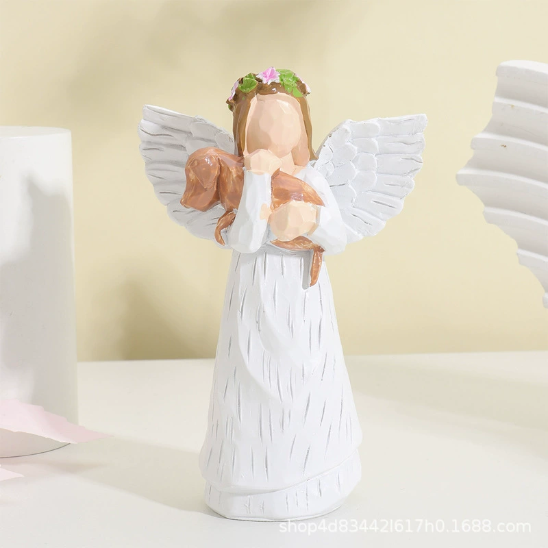 Открытый двор украшения дома Европейский и американский ветер творческий ангел смолы ремесла милый белый Ангел украшения