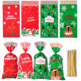 New Cross-Border Christmas Gift Drawstring Packaging Bag Ribbon Drawstring Bag Candy Gift Bag Peace Fruit Packaging Bag