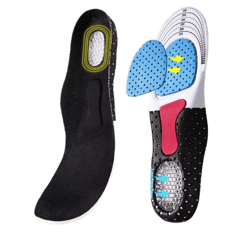 comercio exterior arco de soporte plantilla de zapatos deportivos absorción de sudor silicona amortiguación elástica cómoda plantilla de baloncesto gran recorte