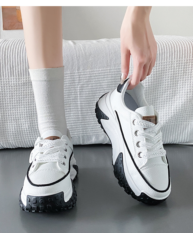 Version coréenne des chaussures de papa pour le printemps et l'automne 2024, nouvelles chaussures de tir de rue décontractées pour étudiants Instagram, chaussures hautes à semelles épaisses pour femmes_voghion.com