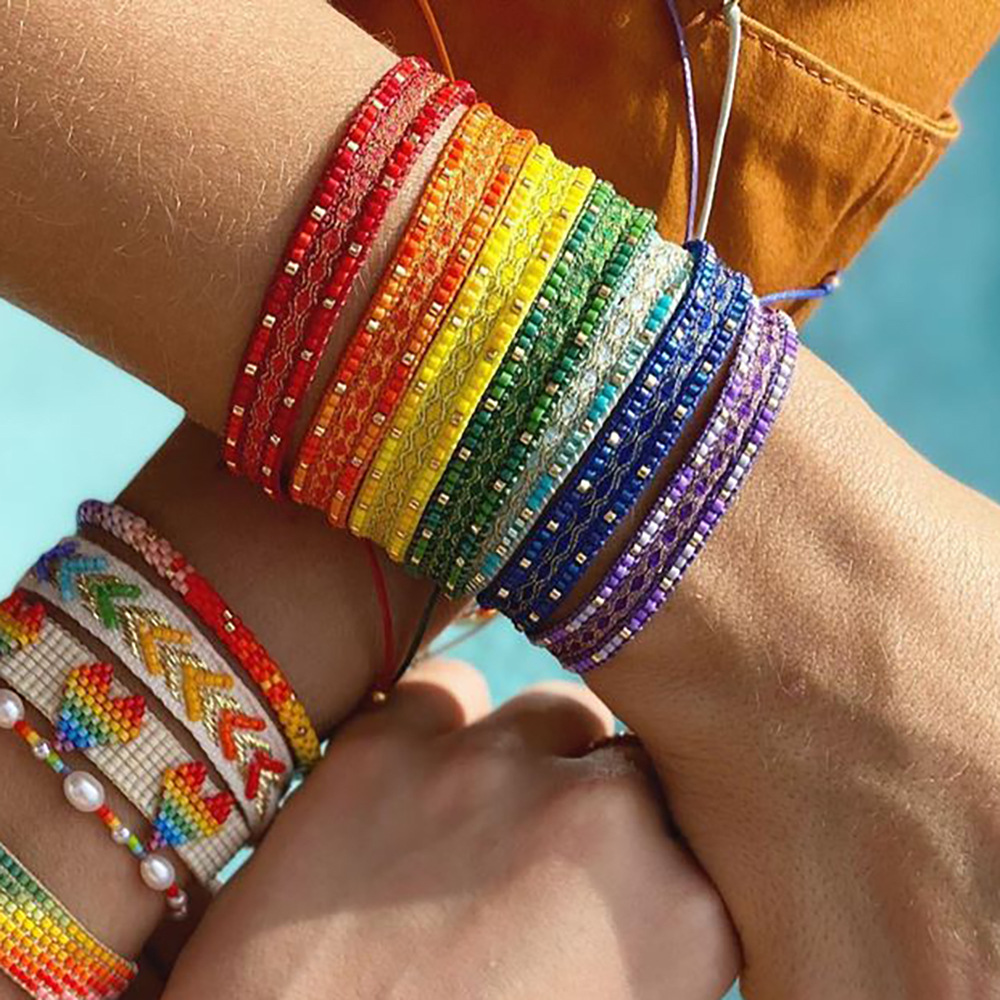 Bohemian Retro Rainbow Beaded Bracelet display picture 17