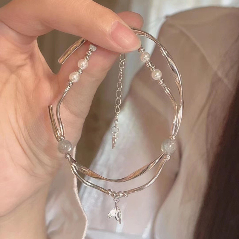 Fishtail Design Sense Bracelet Women's Sweet Double Layer Stacked Mobius Bracelet Niche Personality All-match Elegant Bracelet