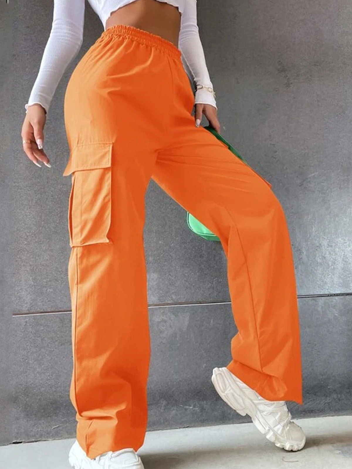 Pantalones de trabajo elegantes y casuales de mujer, de pierna ancha, cintura alta, sin cinturón, rectos y holgados, para 2026 image 5