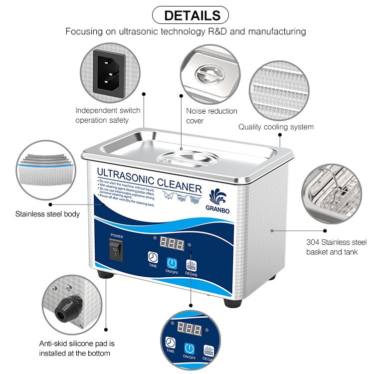 Guanboshi gafas ultrasónicas máquina de limpieza joyería del hogar lavado reloj boquilla pequeña limpiador