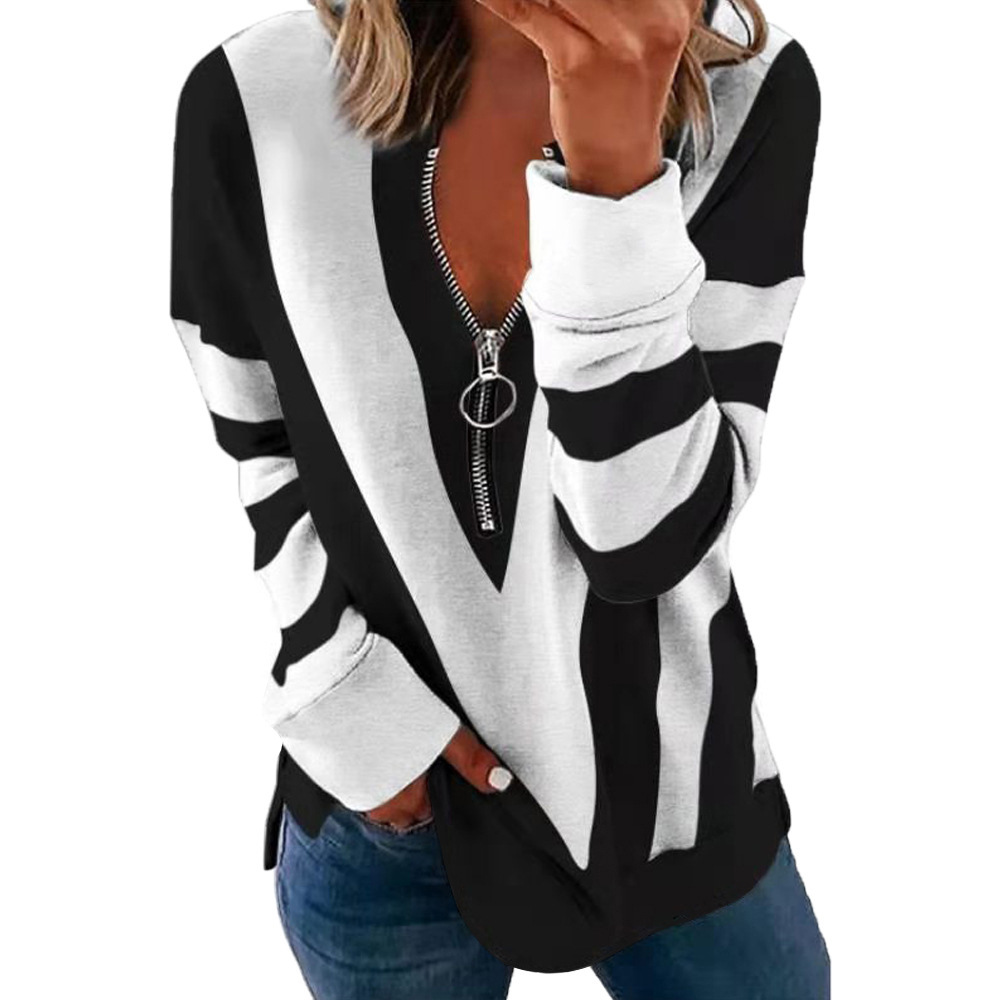 Women's Hoodie Long Sleeve T-shirts Printing Zipper Casual Printing display picture 2