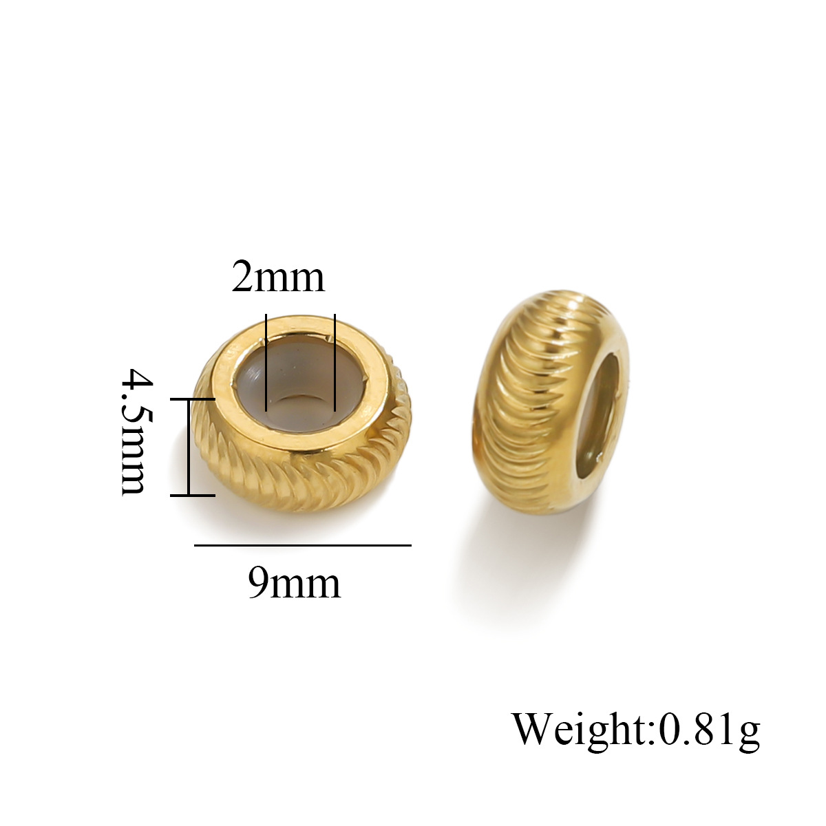 Acero inoxidable ajustable de silicona mano collar de cuentas sueltas joyas de pulsera de oro DIY color retainer joyas al por mayor