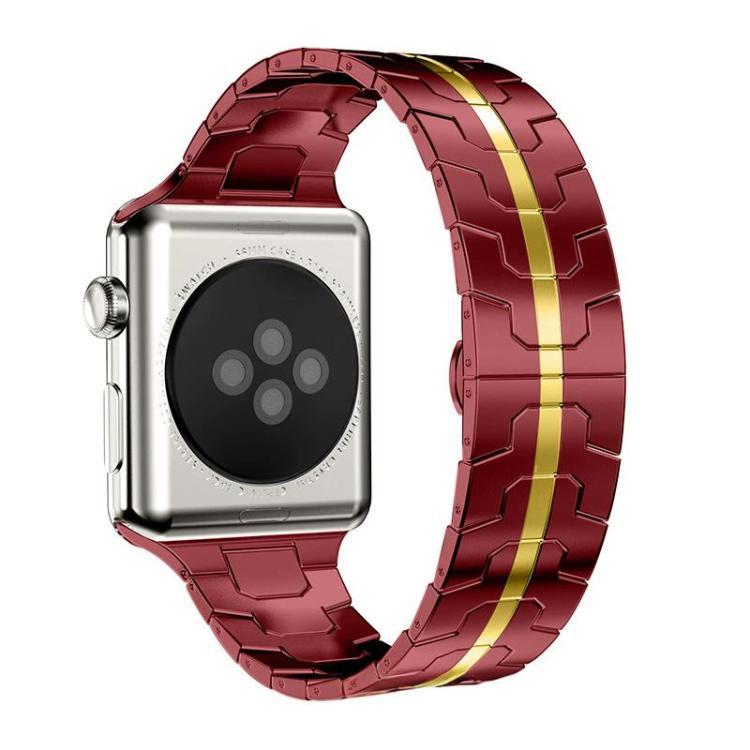 xDfind Iron Man Butterfly Buckle Correa de acero inoxidable para Apple Watch 42 / 44 / 45 / 46 / 49mm / A