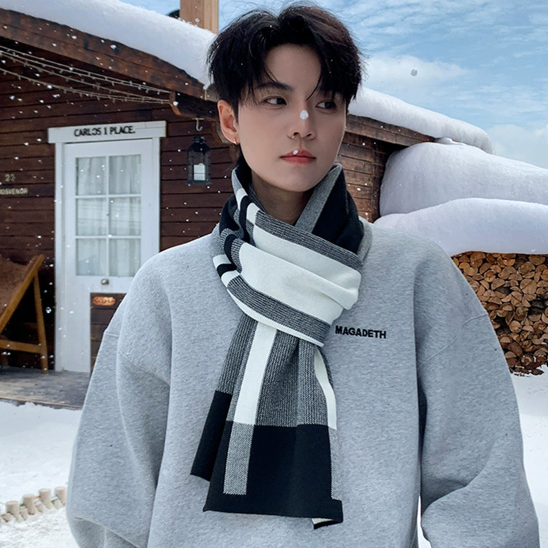 Шарф мужской зимний прилив бренд мальчик подарок для парня нагрудник мужской высокого класса прилив парень теплый мужской зимний