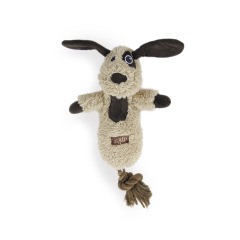 AFP Plush Dog Toy, Chewable Rope Knot Sound Puppy Medium Dog Companion for Yorkies and Teddy Dogs, Chew Stick