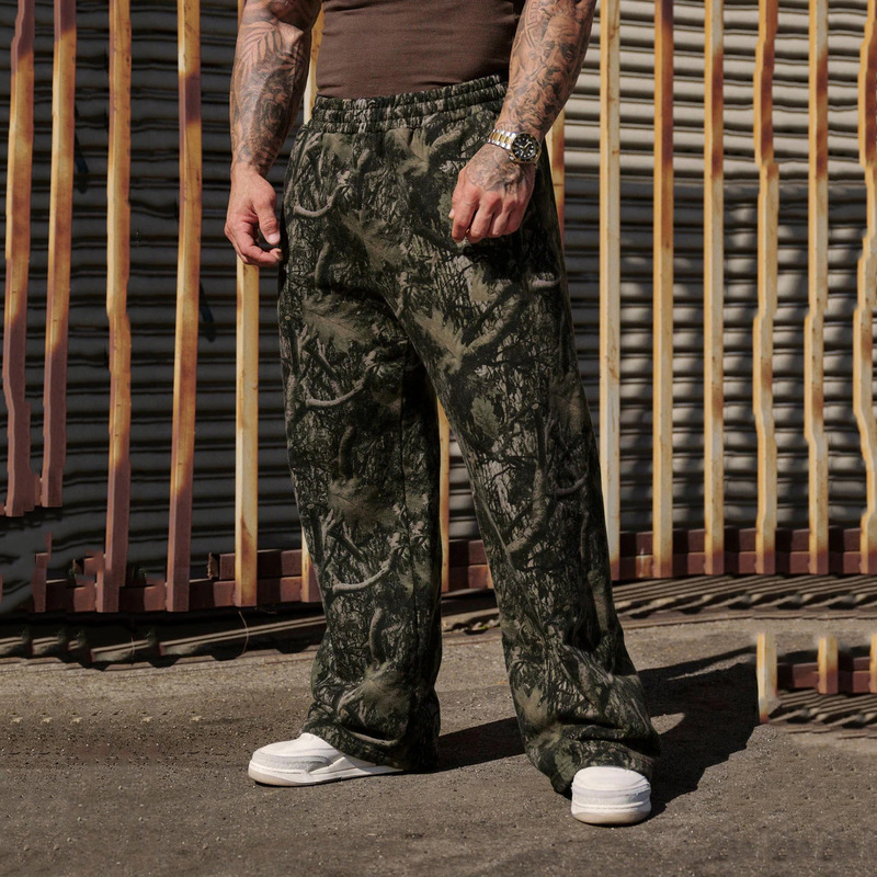 Cross-border New Loose Sports Jogging Pants Men's Digital Forest Pattern Street Fashion American Casual Pants