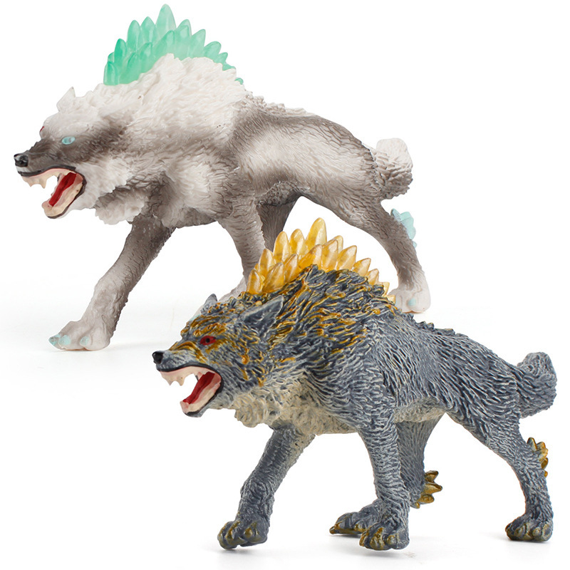 Simulación de mitos y leyendas de Amazonas modelo de Warcraft puzzle infierno de tres cabezas perro monstruo lobo de nieve animales juguetes